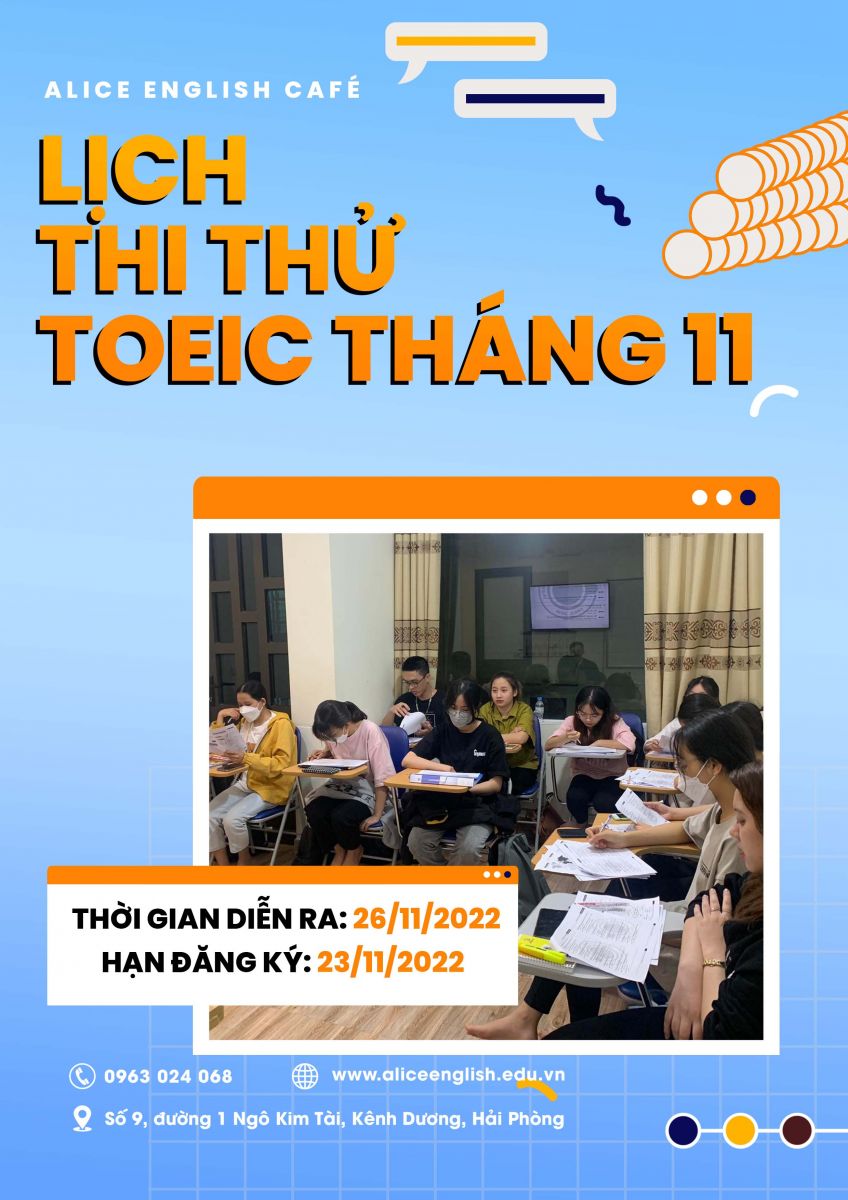 THI THỬ TOEIC MIỄN PHÍ THÁNG 11/2022